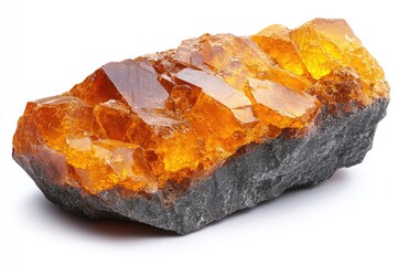 Poster - A natural formation featuring numerous orange crystals embedded in the rock surface