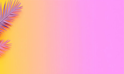 Poster - Colorful Tropical Palm Leaves on Bright Gradient Background
