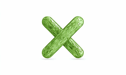 Poster - Green abstract shapes forming a cross on a white background