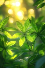 Poster - A detailed view of a plant's leaves, showcasing their green color and texture
