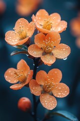 Aufkleber - A close-up shot of orange flowers with water droplets glistening on their petals