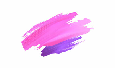 Poster - Vibrant Pink and Purple Brush Stroke on White Background