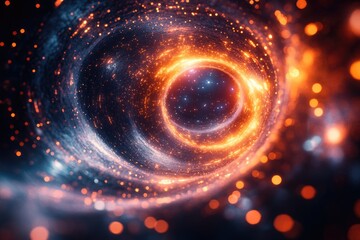 Poster - A close-up view of a spiral shape in a dark environment, suitable for use in illustrations and designs