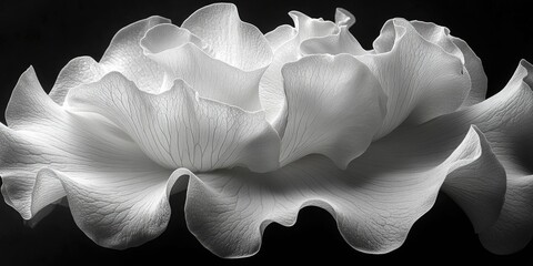 Poster - Close-up shot of a single white flower against a dark background
