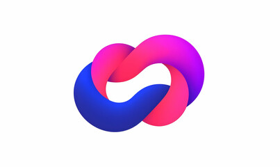 Poster - Modern Abstract Design with Intertwined Colorful Shapes and Gradients