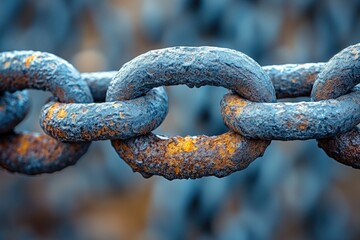 Poster - A close-up shot of a rusty metal chain, perfect for industrial or abandoned themed projects