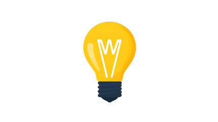 Poster - Bright Yellow Light Bulb with a Creative W Design for Inspiration