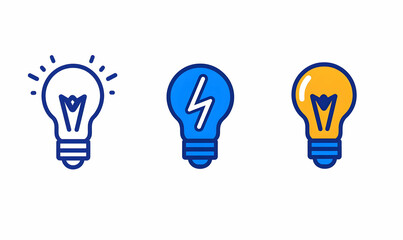 Poster - Light Bulbs in Different Styles with Creative Designs and Colors