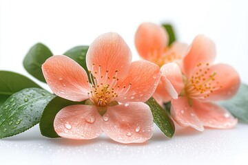 Poster - Fresh pink flowers with dew drops