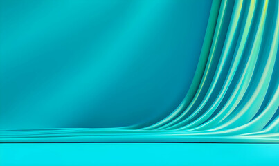 Poster - Soft Fabric Flowing Over Blue Surface with Gentle Light Reflection
