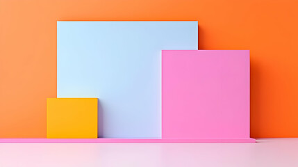 Poster - Abstract geometric shapes with vibrant colors in modern design