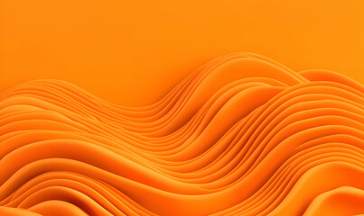 Poster - Abstract Fluid Wave Shapes with Vibrant Orange Gradient Background
