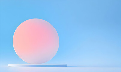 Poster - Modern Minimalist Circle on Stand with Soft Gradient Background