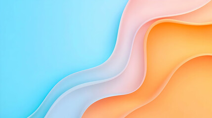 Poster - Abstract Waves of Colorful Textures in Soft Gradient Tones