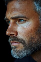 Poster - Close-up portrait of a bearded man, facial expression not visible