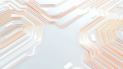 Poster - Abstract Circuit Board Pattern with Orange and White Highlights