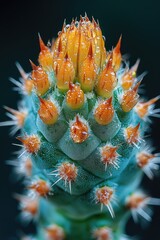 Poster - Prickly desert plant with vibrant orange blooms