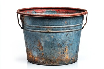 Poster - An old metal bucket with rust, suitable for rural or vintage-themed designs