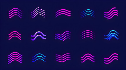 Poster - Colorful Wave Patterns on a Dark Background for Modern Design Needs
