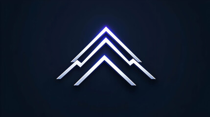 Poster - Modern Abstract Logo Design with Three Stylized Mountain Peaks
