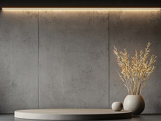 Poster - Layered stone 3D podium, raw natural textures, earthy tone aesthetics, artisanal craftsmanship, soft diffused lighting, professional product setup, premium material composition, museum-style exhibit,
