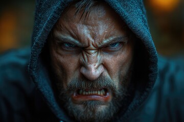 Poster - A close-up shot of a person wearing a hood
