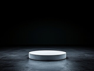 Poster - Frosted glass 3D podium, translucent ethereal effect, soft glowing light, modern minimalist luxury, premium product showcase, seamless background, smooth aesthetic, artistic photography,
