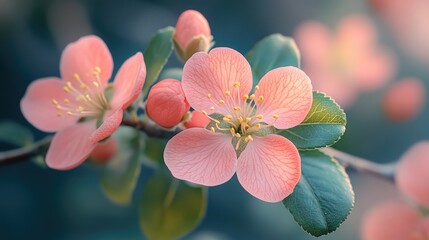 Poster - A close-up shot of a flower blooming on a tree branch, great for nature or botanical use