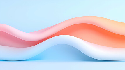 Poster - Abstract Curved Waves in Soft Pastel Colors for Modern Design