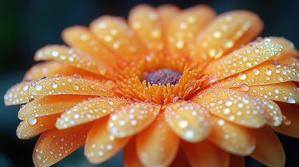 Poster - A close-up shot of a flower with water droplets on its petals