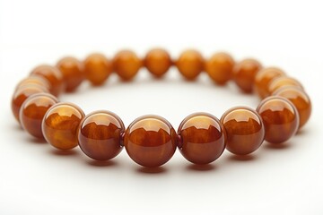 Poster - Close-up of a brown bead bracelet, great for jewelry or decoration