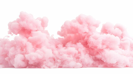 Poster - Soft Pink Smoke Cloud on White Background for Creative Projects