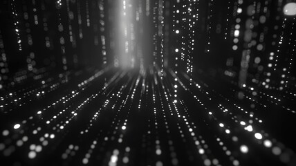 Abstract picture of binary code with digital technology style design with the coding data flowing show dynamic movement represent about programming by programmer or problem solve by encryption. AIG53.