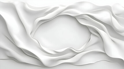 Poster - Soft Flowing White Fabric with Smooth Curves and Textures
