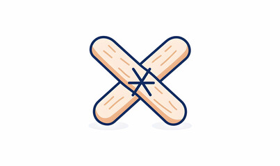 Poster - Crossed Wooden Sticks with a Star Shape Illustration Design