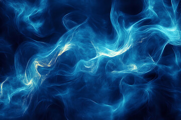 Poster - Dynamic blue smoke movement abstract art digital creation ethereal environment close-up view fluid concept