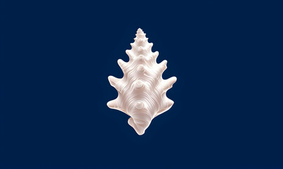 Poster - Detailed Close-Up of an Elegant White Sea Shell Against Dark Background