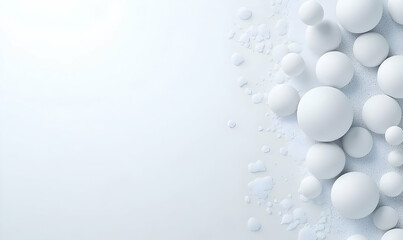 Poster - Abstract Composition of White Spheres and Textures on Light Background