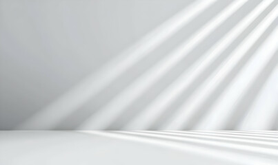 Poster - Light Rays Casting Shadows on Minimalist Gray Wall and Floor