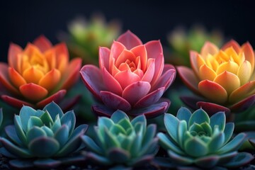 Poster - A close-up view of a bouquet of colorful flowers