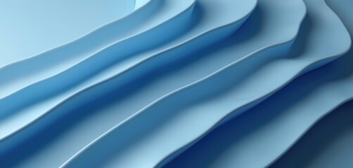 Aufkleber - Abstract light blue waves background. Calming serene peaceful backdrop for website, business presentation. Three-dimensional render graphic illustration design with modern tech concept, desktop