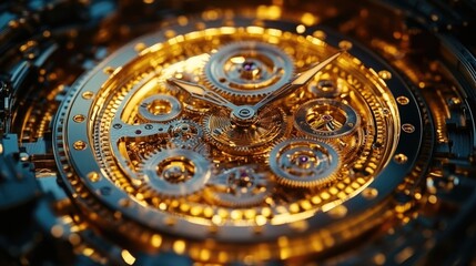 Poster - A close-up view of a watch face with intricate details