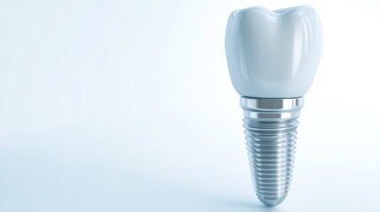 Aufkleber - High quality realistic 3D rendering of a detailed dental implant on soft white background for professional use Generative AI