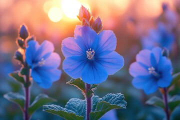 Poster - A bright and colorful flower with the warm sunlight shining through, great for backgrounds or still life compositions