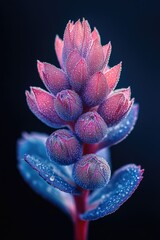 Poster - A detailed shot of a flower with water droplets glistening on its surface, ideal for use in nature-inspired designs and photography projects