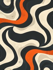 Poster - A wavy, abstract pattern composed of curved lines that intertwine and flow harmoniously.