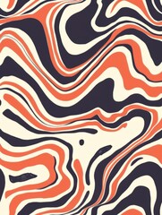 Poster - A wavy, abstract pattern composed of curved lines that intertwine and flow harmoniously.