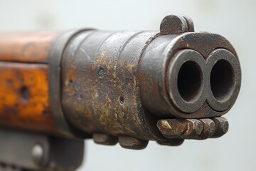 Poster - A close-up shot of a gun on a white background, ideal for use in editorial or commercial contexts
