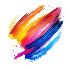 Poster - Vibrant Abstract Brush Strokes with Shades of Yellow, Pink, and Blue Representing Artistic Expression and Creative Energy on a Black Background