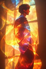 Aufkleber - A person stands in front of a window with natural light filtering through